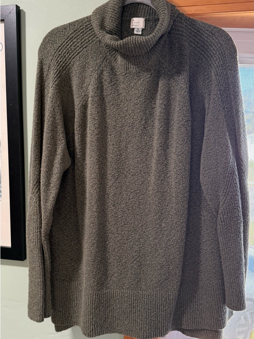 A New Day Olive Green Turtleneck Sweater